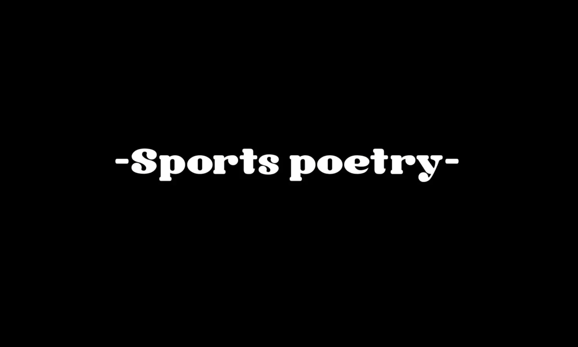 Sports-Poetry