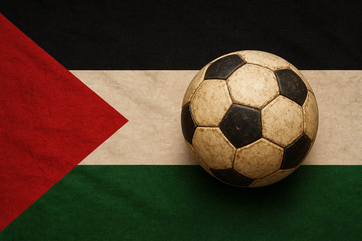 Bandera-palestina-pelota-vintage-grano
